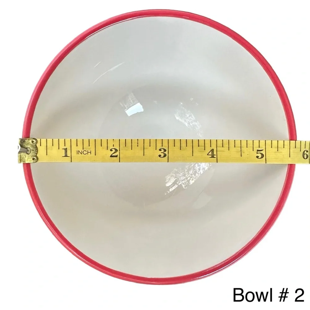 Rae Dunn SNACK Bowl Red White Polka Dot Christmas Valentine’s Day NWT 2017 OG